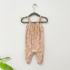 Carter's Baby Girl Pink & Yellow Floral Print Jumpsuit Size 6 Months